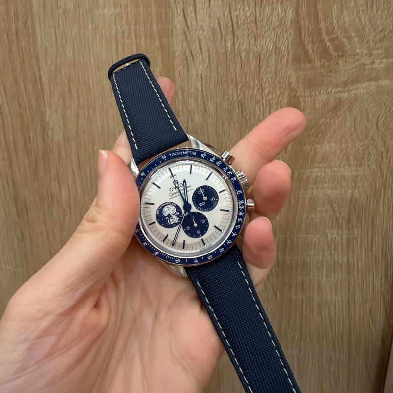 Omega 第三代精鋼Speedmaster藍鋼針Snoopy登月機械錶-0