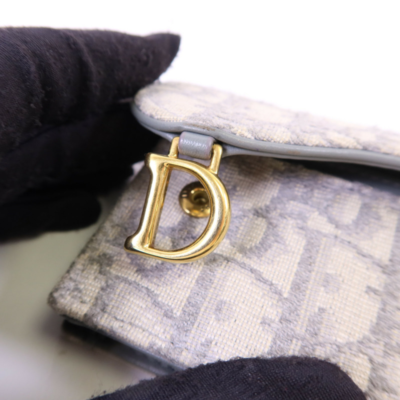 Dior 帆布Saddle Bloom Card Holder金扣卡片套-8