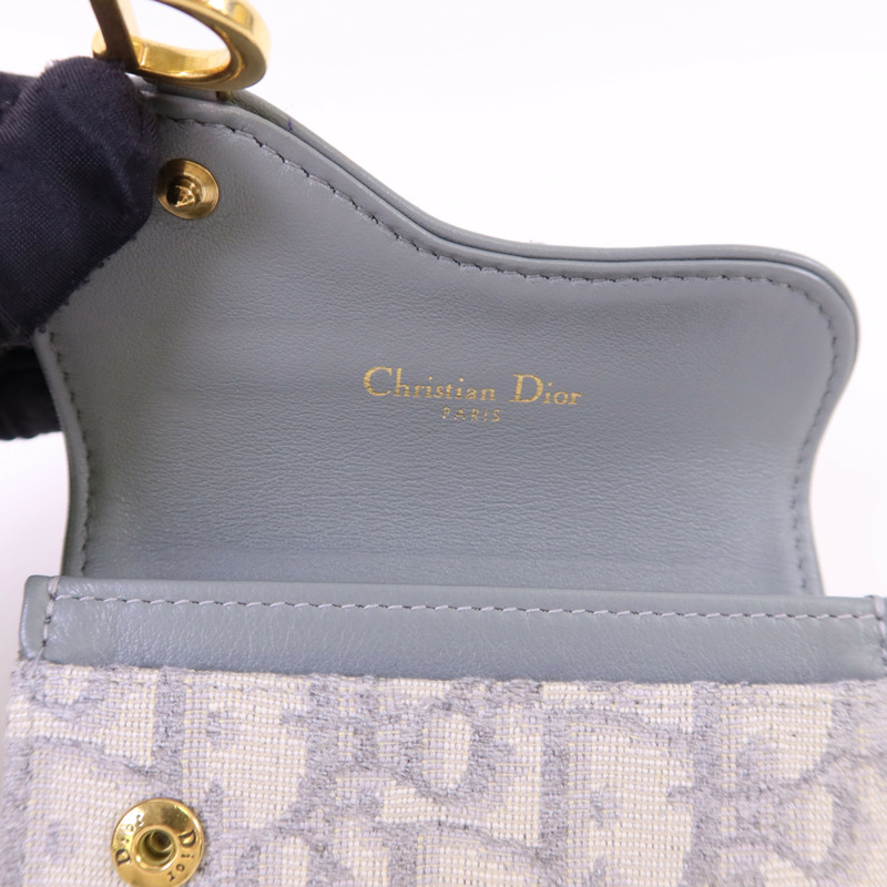 Dior 帆布Saddle Bloom Card Holder金扣卡片套-15