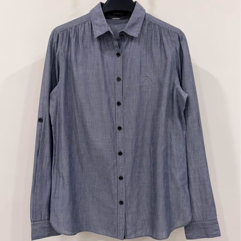 BURBERRY 倫敦 直條紋大戰馬刺繡襯衫