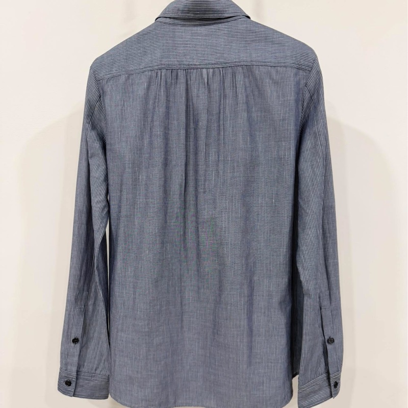 BURBERRY 倫敦 直條紋大戰馬刺繡襯衫-1