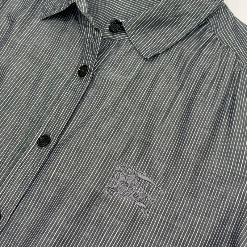BURBERRY 倫敦 直條紋大戰馬刺繡襯衫-2