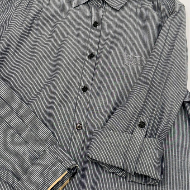 BURBERRY 倫敦 直條紋大戰馬刺繡襯衫-3