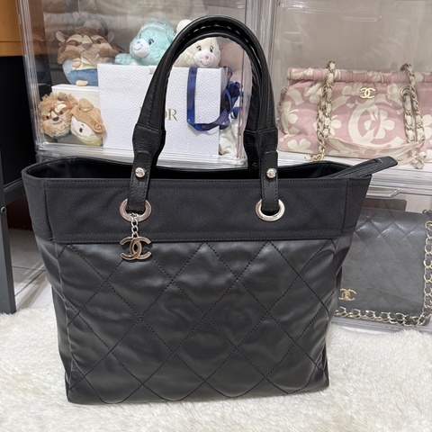 未使用9新✨是一顆公事包 也可以是一顆媽媽包 香奈兒chanel黑色肩背 托特