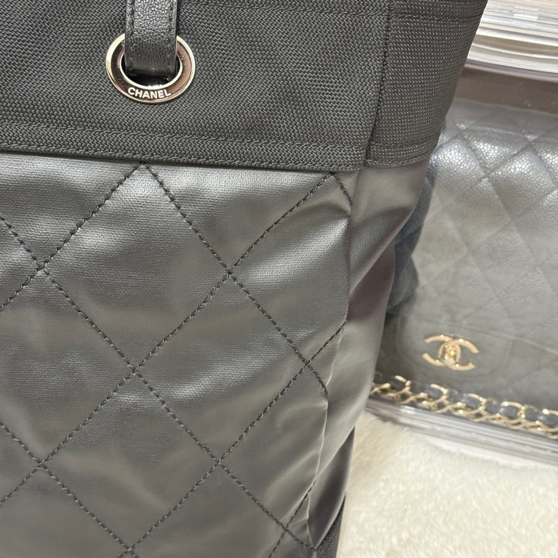 未使用9新✨是一顆公事包 也可以是一顆媽媽包 香奈兒chanel黑色肩背 托特-4