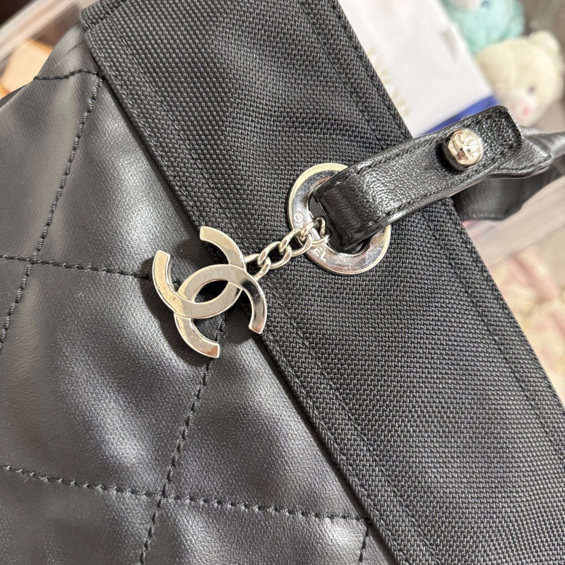 未使用9新✨是一顆公事包 也可以是一顆媽媽包 香奈兒chanel黑色肩背 托特-27