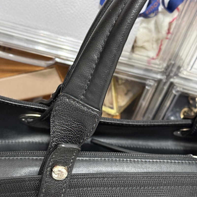 未使用9新✨是一顆公事包 也可以是一顆媽媽包 香奈兒chanel黑色肩背 托特-66