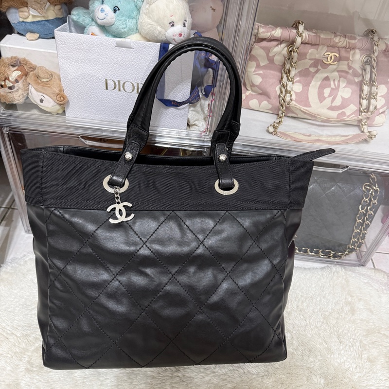 未使用9新✨是一顆公事包 也可以是一顆媽媽包 香奈兒chanel黑色肩背 托特-28