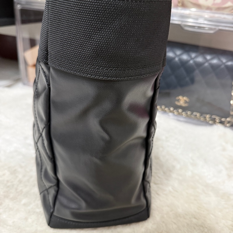 未使用9新✨是一顆公事包 也可以是一顆媽媽包 香奈兒chanel黑色肩背 托特-37