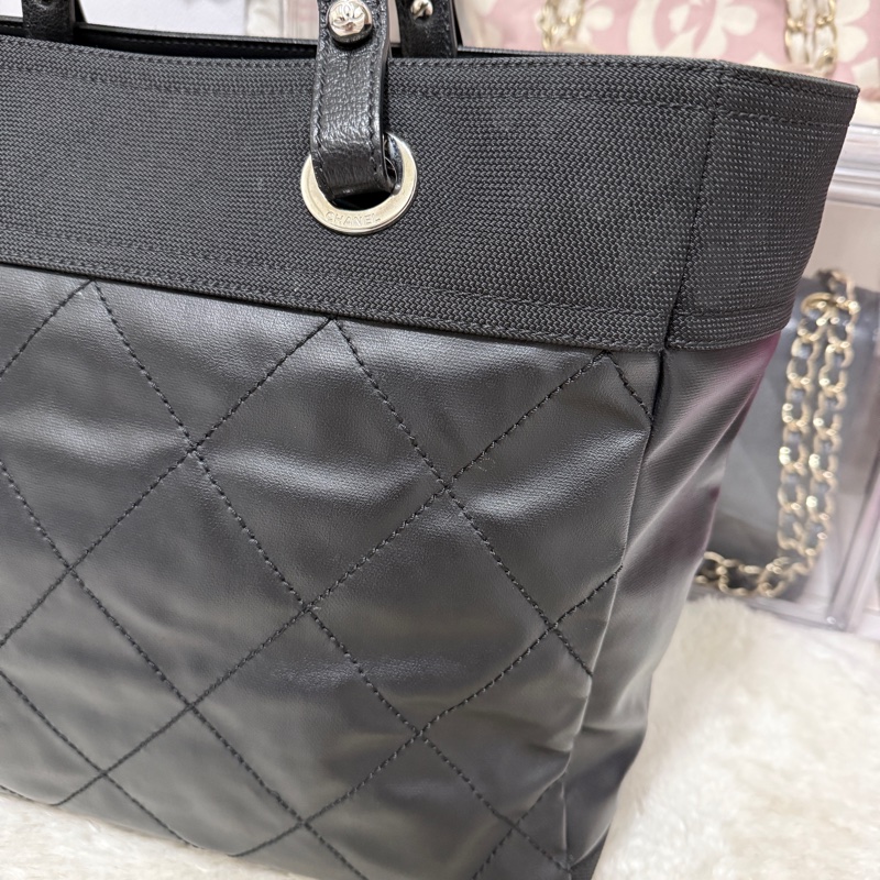 未使用9新✨是一顆公事包 也可以是一顆媽媽包 香奈兒chanel黑色肩背 托特-42