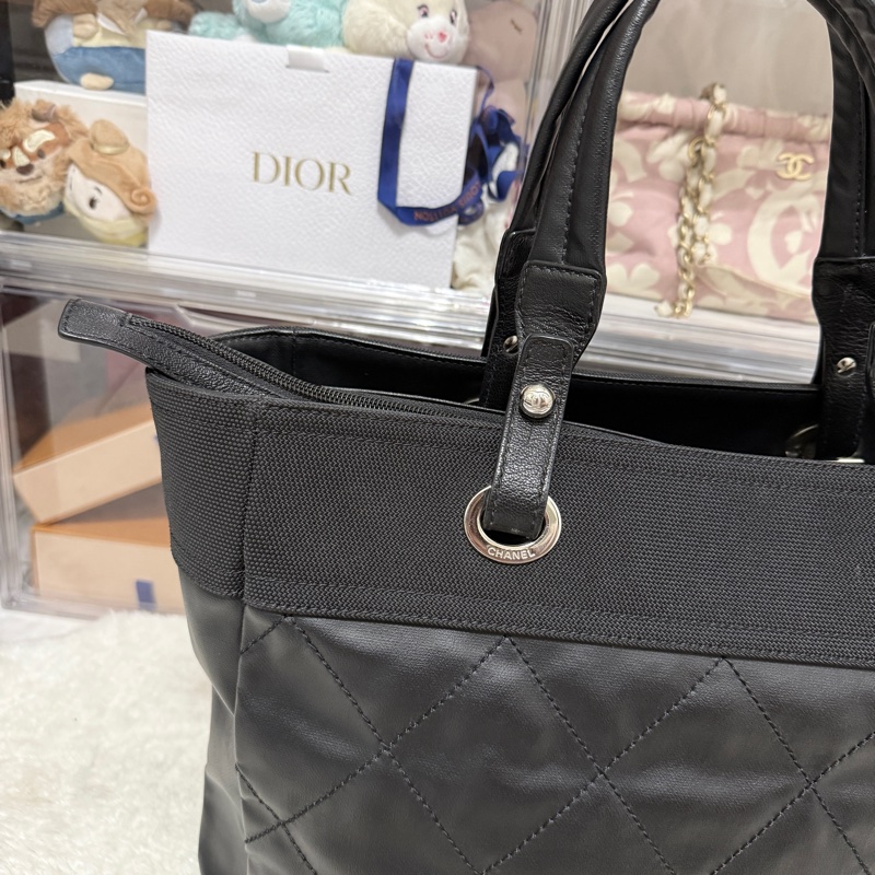 未使用9新✨是一顆公事包 也可以是一顆媽媽包 香奈兒chanel黑色肩背 托特-45