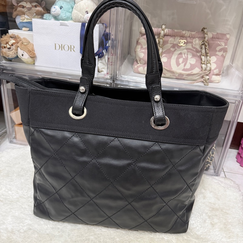 未使用9新✨是一顆公事包 也可以是一顆媽媽包 香奈兒chanel黑色肩背 托特-46