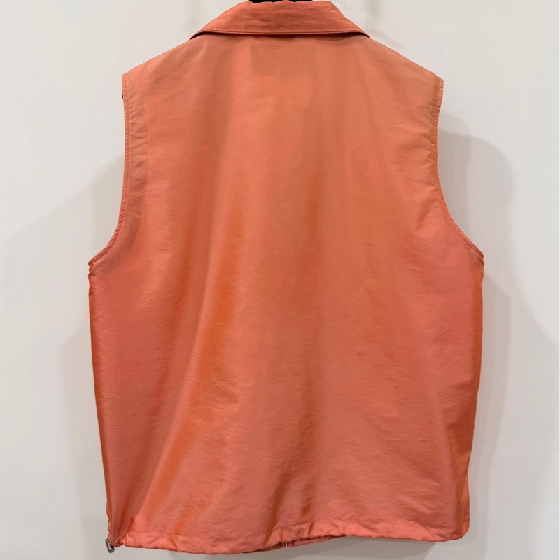 BURBERRY 倫敦 鮭魚粉色格紋抽繩薄款背心-2