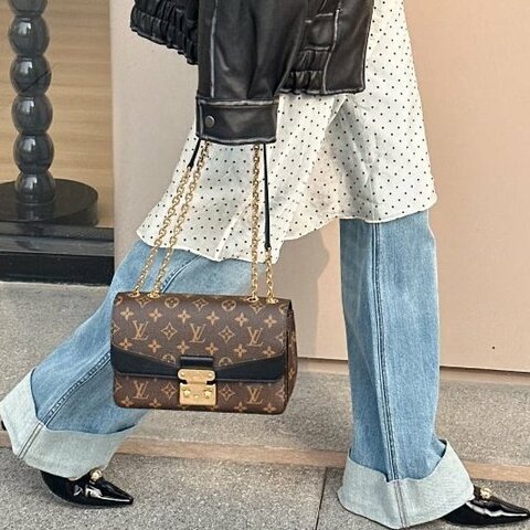 Louis Vuitton - 原花金釦下蓋Marceau肩側背包