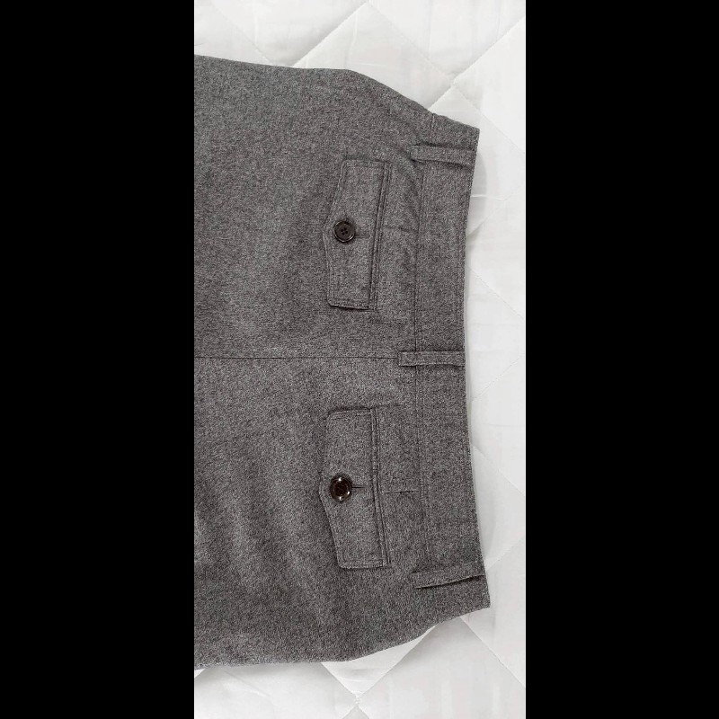 （日本製MIJ）BURBERRY 博柏利 LONDON 女灰色混羊毛休閒長褲42號-3