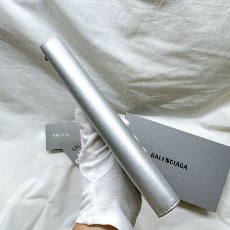 二手正品Balenciaga巴黎世家ESSENTIAL 基本款銀色拉鍊長夾 巴黎世家長夾 巴黎世家皮夾 巴黎世家錢包-2