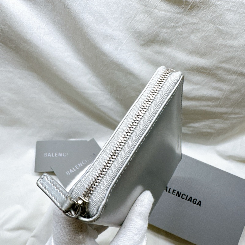 二手正品Balenciaga巴黎世家ESSENTIAL 基本款銀色拉鍊長夾 巴黎世家長夾 巴黎世家皮夾 巴黎世家錢包-15