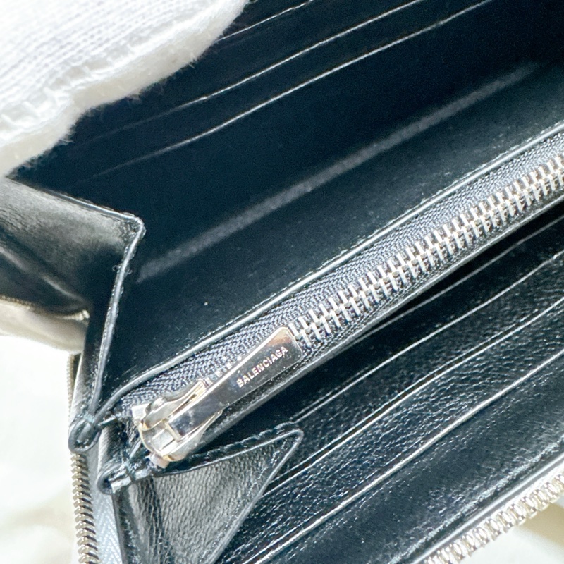 二手正品Balenciaga巴黎世家ESSENTIAL 基本款銀色拉鍊長夾 巴黎世家長夾 巴黎世家皮夾 巴黎世家錢包-22
