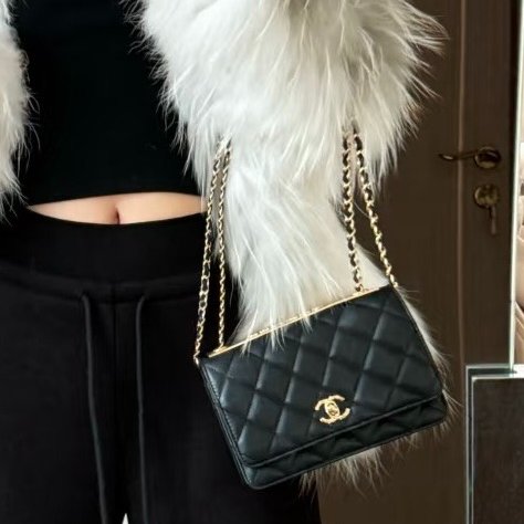 CHANEL - 黑色羊皮金釦Trendy CC Wallet on Chain ╻ WOC-2