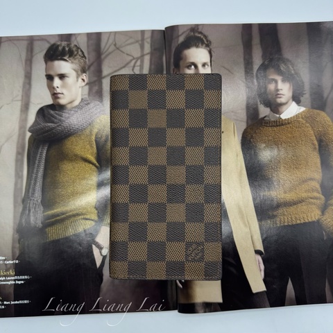 LOUIS VUITTON LV Brazza Damier Ebene 經典棋盤格長夾