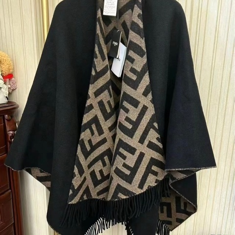 促銷品 Fendi FF 披肩 拼色羊毛和羊絨