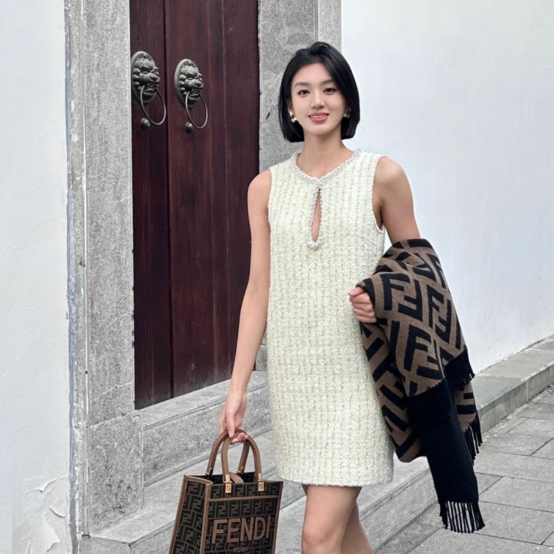 促銷品 Fendi FF 披肩 拼色羊毛和羊絨-4