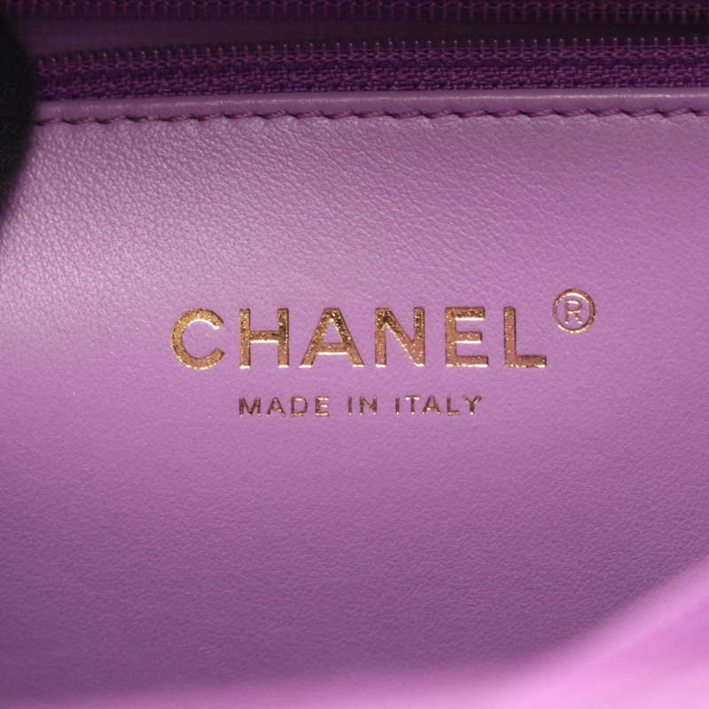 香奈兒 CC Figley 化妝包，單肩背包，織品和皮革材質，女士，紫色，A93343-3