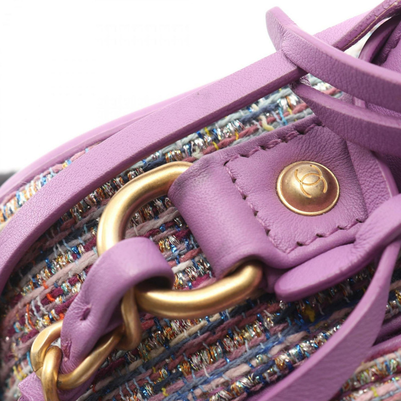 香奈兒 CC Figley 化妝包，單肩背包，織品和皮革材質，女士，紫色，A93343-7