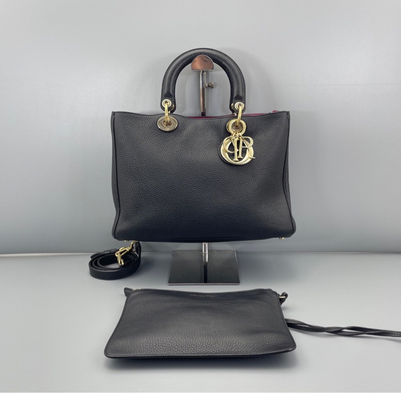 【90%新✨最平台最低價】Dior VIP經典款黑色中號子母袋Diorissimo 手提單肩斜挎包-1