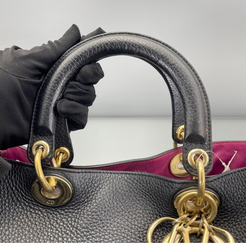 【90%新✨最平台最低價】Dior VIP經典款黑色中號子母袋Diorissimo 手提單肩斜挎包-5