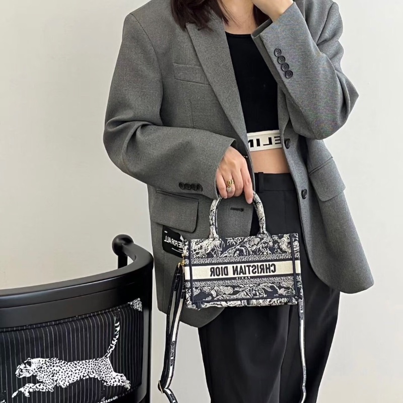 Dior BookToteMini動物刺繡托特包 金扣21*13*8 99新配件塵袋-1