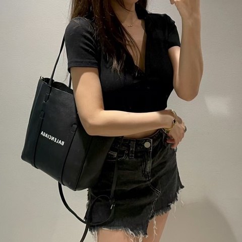 【97%新✨全網最低價】巴黎世家 Balenciaga Everyday子母手提袋 黑色小羊皮托特包|可手提可斜挎