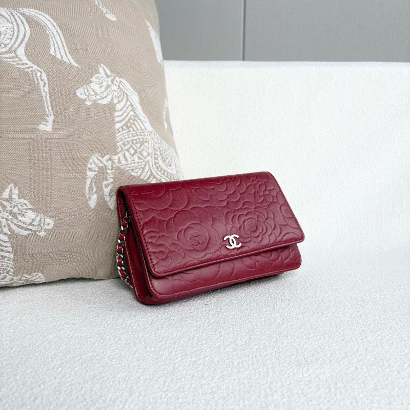 Chanel山茶花WOC 紅銀羊皮19*13*4 98新配件塵袋-5
