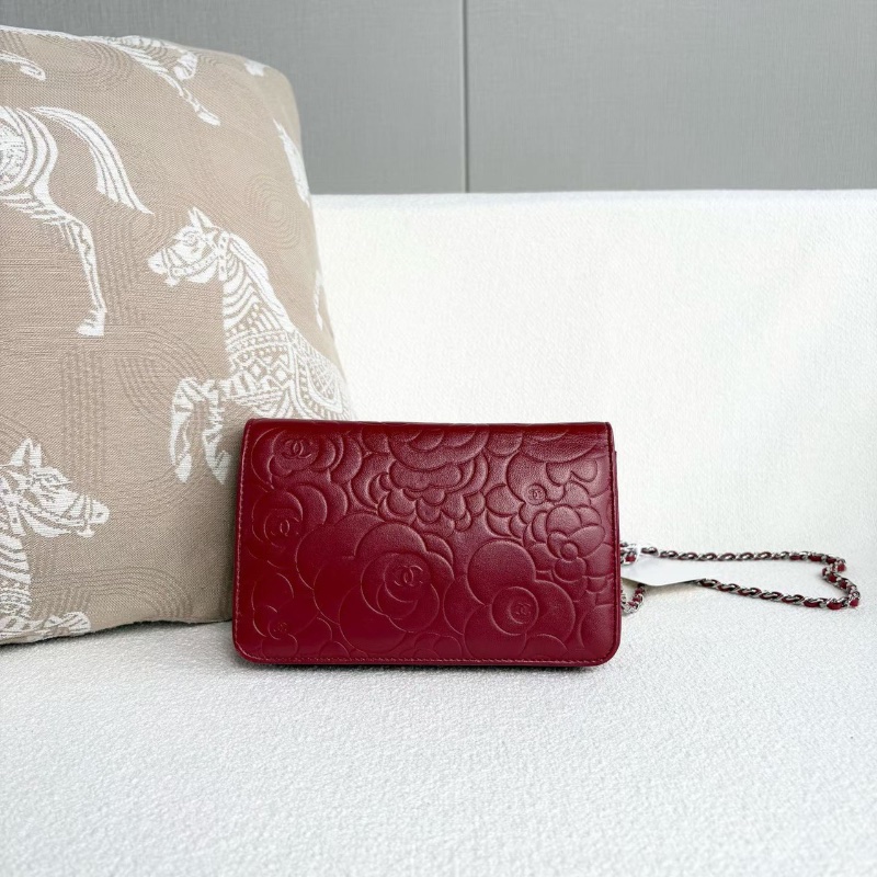 Chanel山茶花WOC 紅銀羊皮19*13*4 98新配件塵袋-8