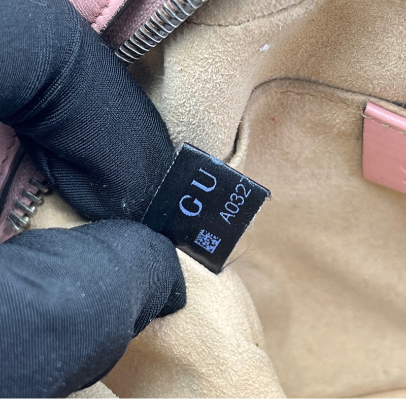 【95%新✨稀有色🥰】Gucci古馳marmont 馬蒙相機包盒子包 櫻花粉小號 斜背包-4