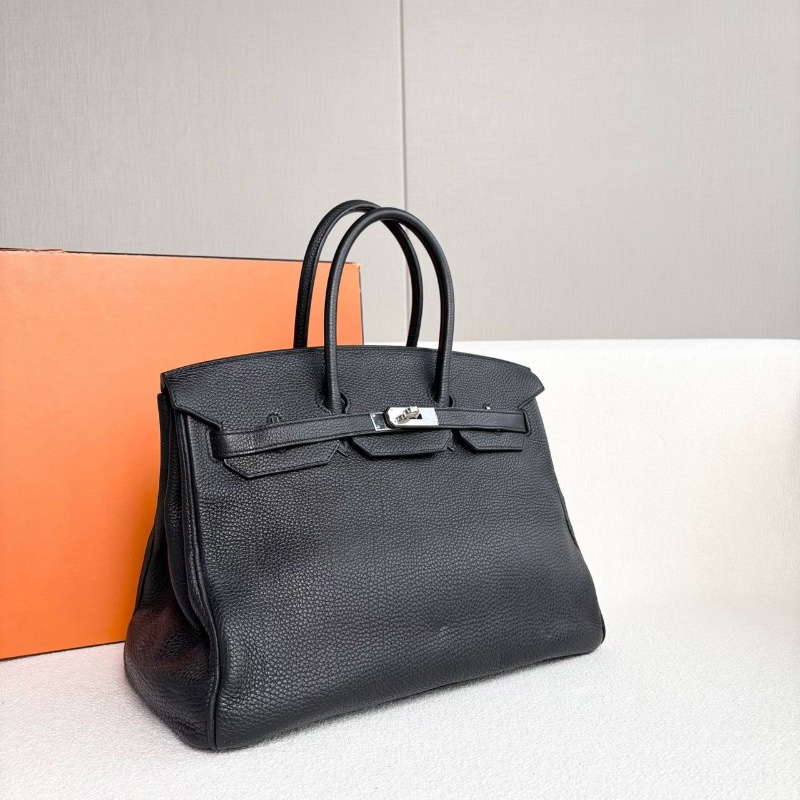 Hermes黑銀birkin35 togo皮35*25*18 99新帶膜配件鑰匙*2 鎖 塵袋-4