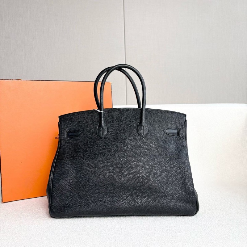 Hermes黑銀birkin35 togo皮35*25*18 99新帶膜配件鑰匙*2 鎖 塵袋-7