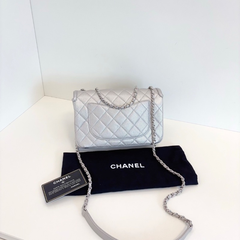 Chanel Filigree Vanity牛皮 滑動雙鏈條口蓋包 大mini 22*14*6 cm 98新配件塵袋保卡-6