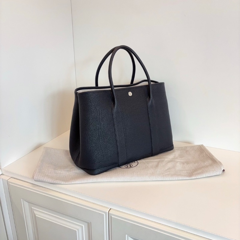 Hermes 黑銀GardenParty GP36全皮花園36*26*17cm 全新閒置配件塵袋-3