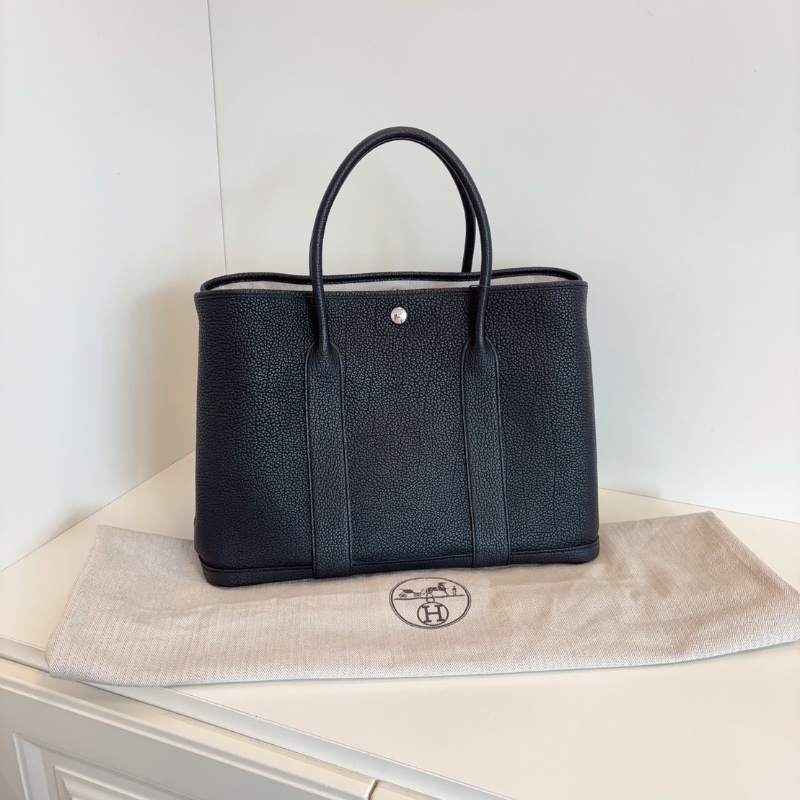 Hermes 黑銀GardenParty GP36全皮花園36*26*17cm 全新閒置配件塵袋-7
