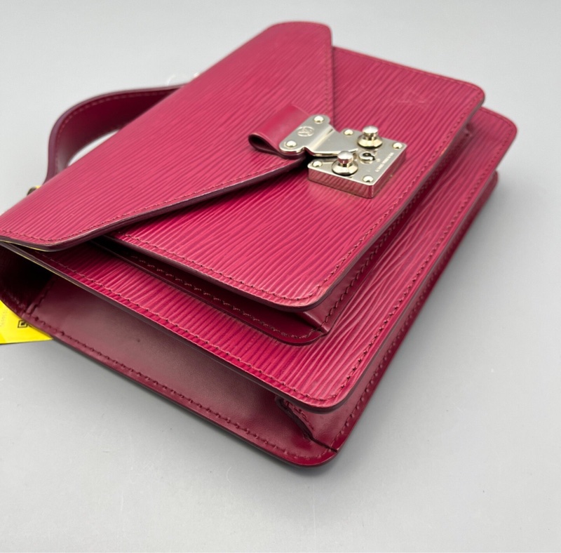 【稀有獨特✨適合新年❤️全網最便宜】LV蒙梭郵差手提包水波紋紫紅色 可單肩斜挎-6