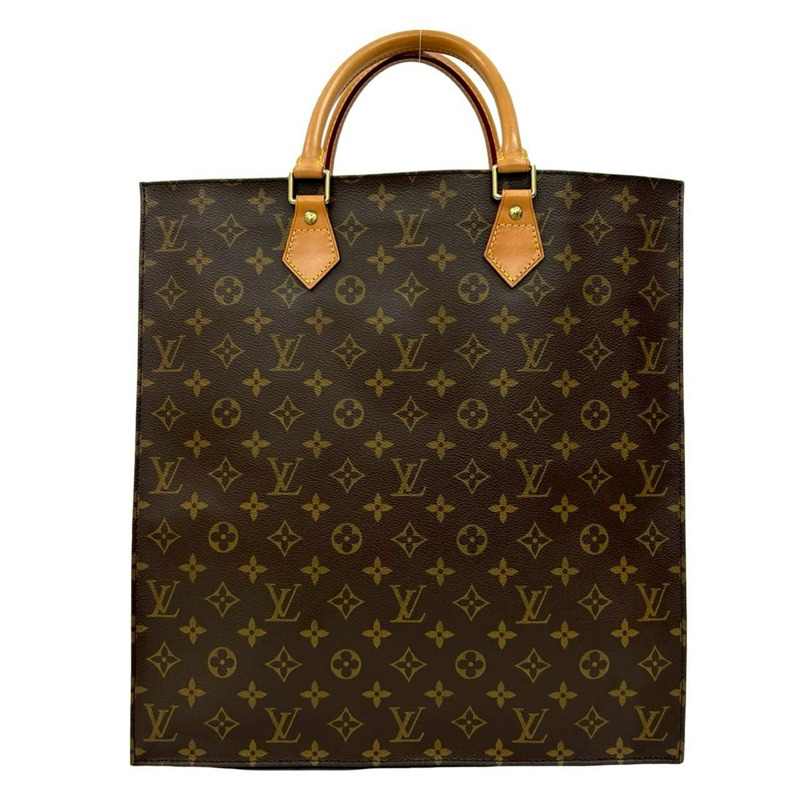 路易威登 Sac Plat Monogram 皮革手提包，棕色，32372-2