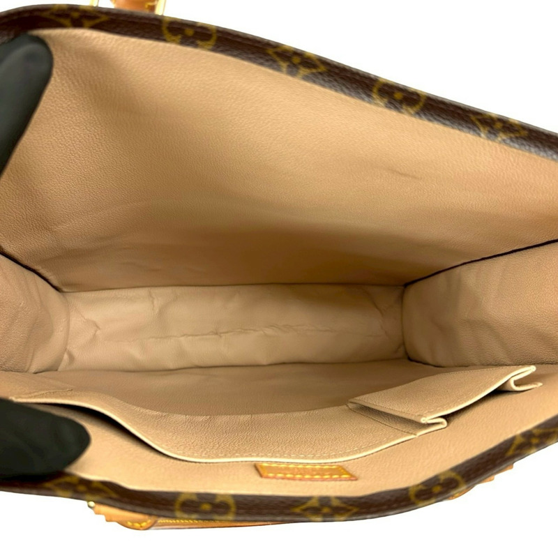 路易威登 Sac Plat Monogram 皮革手提包，棕色，32372-8