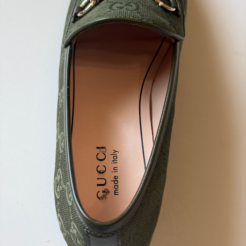 914intheair精品代購『全新閒置』古馳Gucci 馬銜釦GG提花樂福鞋平底鞋38-12