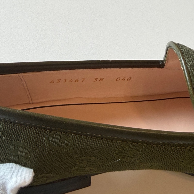 914intheair精品代購『全新閒置』古馳Gucci 馬銜釦GG提花樂福鞋平底鞋38-13