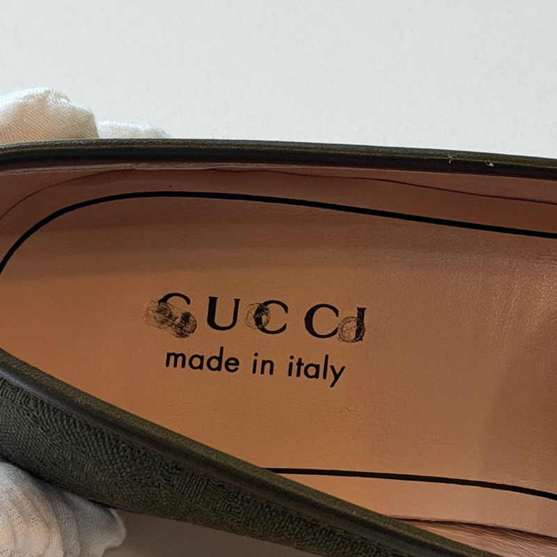 914intheair精品代購『全新閒置』古馳Gucci 馬銜釦GG提花樂福鞋平底鞋38-14