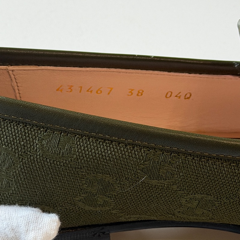 914intheair精品代購『全新閒置』古馳Gucci 馬銜釦GG提花樂福鞋平底鞋38-15