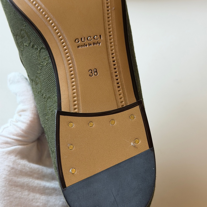 914intheair精品代購『全新閒置』古馳Gucci 馬銜釦GG提花樂福鞋平底鞋38-16