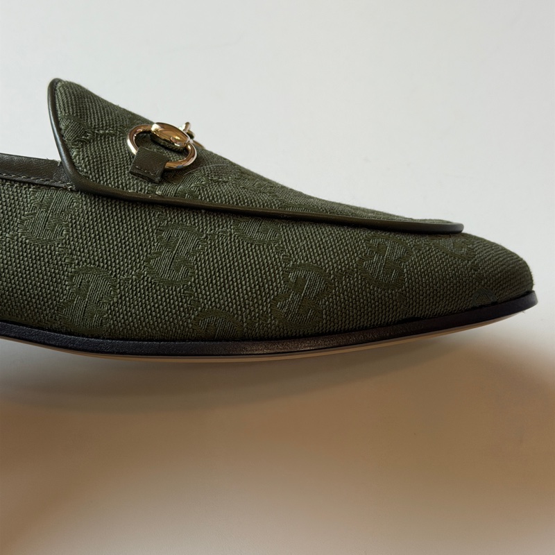 914intheair精品代購『全新閒置』古馳Gucci 馬銜釦GG提花樂福鞋平底鞋38-23