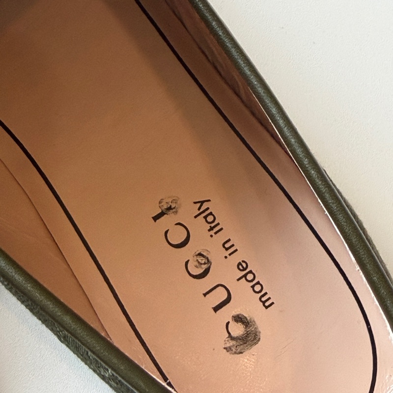 914intheair精品代購『全新閒置』古馳Gucci 馬銜釦GG提花樂福鞋平底鞋38-26